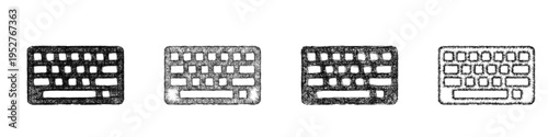 Sketch keyboard icon design set
