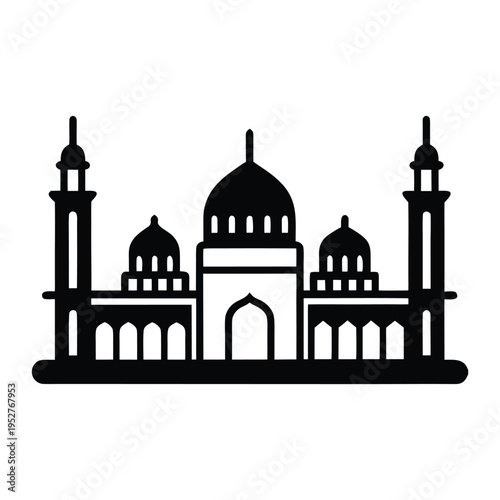  Lucknow Skyline Monoline Icon with Bara Imambara