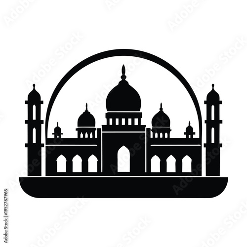  Lucknow Skyline Monoline Icon with Bara Imambara