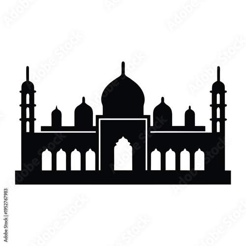  Lucknow Skyline Monoline Icon with Bara Imambara