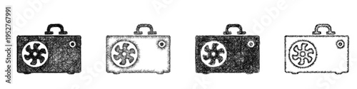 Sketch power supply icon design set