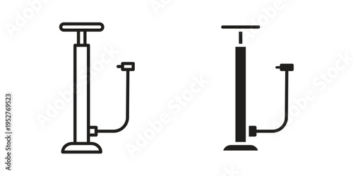 Air pump icon Line Design Vector Illustration. Solid Black icons