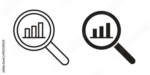 Analysis icon Line Design Vector Illustration. Solid Black icons