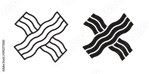 Bacon icon Line Design Vector Illustration. Solid Black icons