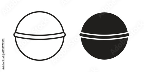 Bath salts bomb icon Line Design Vector Illustration. Solid Black icons