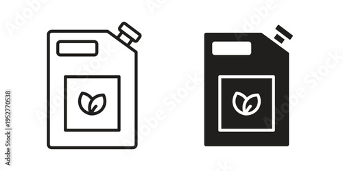 Biofuel canister icon Line Design Vector Illustration. Solid Black icons