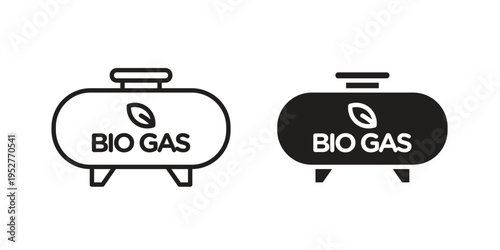 Biogas icon Line Design Vector Illustration. Solid Black icons