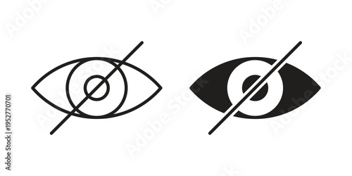 Blindness icon Line Design Vector Illustration. Solid Black icons