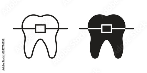 Braces icon Line Design Vector Illustration. Solid Black icons