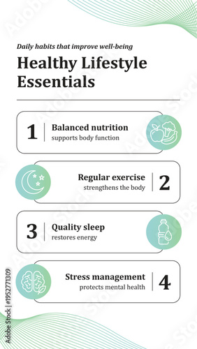 Cultivate a Flourishing Life Essential Daily Practices for Holistic Well-being, Covering Balanced Nutrition, Physical Activity, Rest, and Stress Reduction