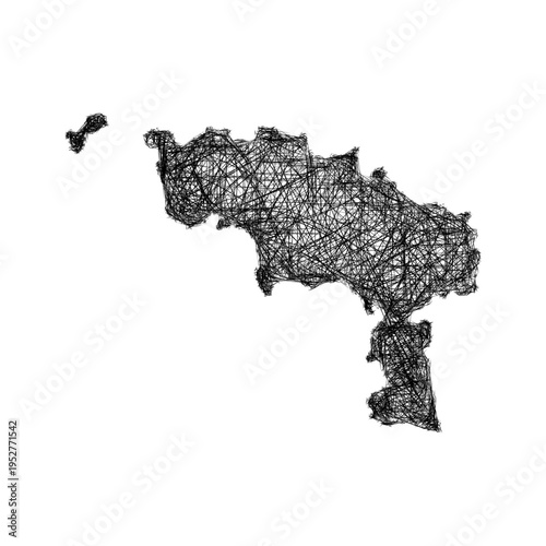 Sketch Hainaut outline map design