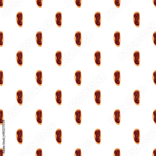 Chocolate hazelnut spread pieces creating a tasty food background texture