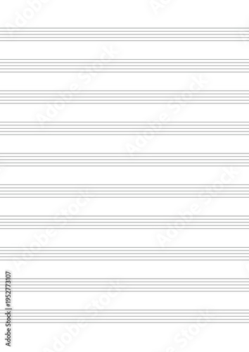 Sheet music notation blank template for composers with clean lines in A4 page format