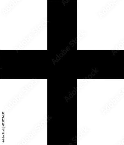 Black Cross Symbol: A stark and bold black cross, a universally recognized symbol, stands prominently, representing faith, spirituality, and various cultural significances.
