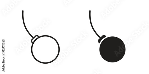 Demolition ball icon Line Design Vector Illustration. Solid Black icons