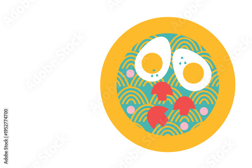 Art & Illustration Asian Cuisine Vector Set: Sushi, Wok Noodles, Street Food Banner Collection for Restaurant Advertising