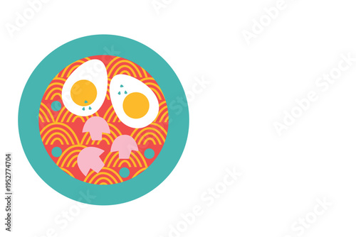 Art & Illustration Asian Cuisine Vector Set: Sushi, Wok Noodles, Street Food Banner Collection for Restaurant Advertising