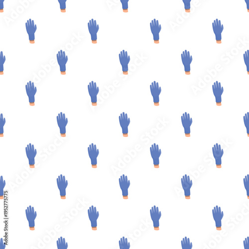 Blue medical gloves forming a repeating pattern, symbolizing health, hygiene, and safety