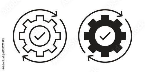 Efficiency icon Line Design Vector Illustration. Solid Black icons