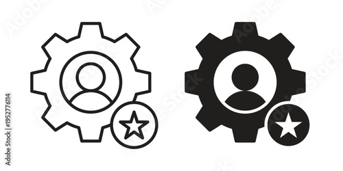 Employee skills icon Line Design Vector Illustration. Solid Black icons