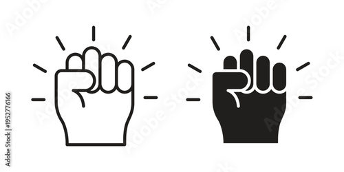 Empowerment icon Line Design Vector Illustration. Solid Black icons