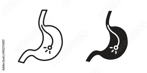 Endoscopy icon Line Design Vector Illustration. Solid Black icons