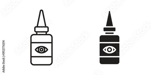 eye drop icon Line Design Vector Illustration. Solid Black icons