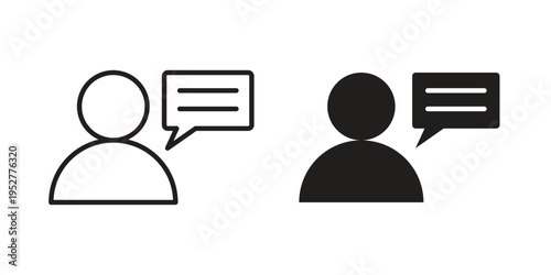 Expert opinion icon Line Design Vector Illustration. Solid Black icons