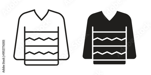 Female sweater icon Line Design Vector Illustration. Solid Black icons