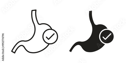 Good digestion icon Line Design Vector Illustration. Solid Black icons