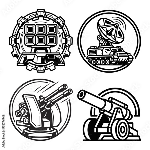 Bunker Siren Submarine Missile Icon Bundle