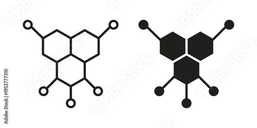 Hormones icon Line Design Vector Illustration. Solid Black icons