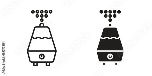 Humidifier icon Line Design Vector Illustration. Solid Black icons