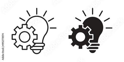 Implement icon Line Design Vector Illustration. Solid Black icons