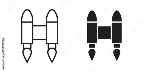 Jetpack icon Line Design Vector Illustration. Solid Black icons