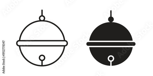 Jingle bell icon Line Design Vector Illustration. Solid Black icons