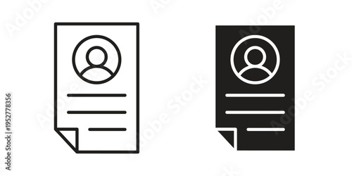 Job description icon Line Design Vector Illustration. Solid Black icons
