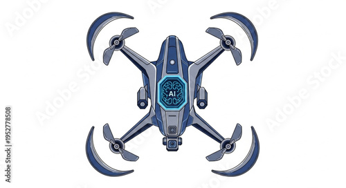 High-tech drone with advanced features and AI capabilities for aerial photography and videography.