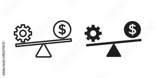 Leverage icon Line Design Vector Illustration. Solid Black icons