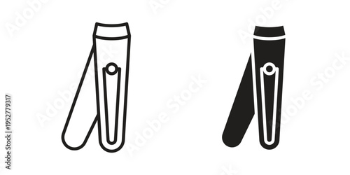 Nail clippers icon Line Design Vector Illustration. Solid Black icons
