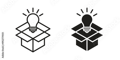New product icon Line Design Vector Illustration. Solid Black icons
