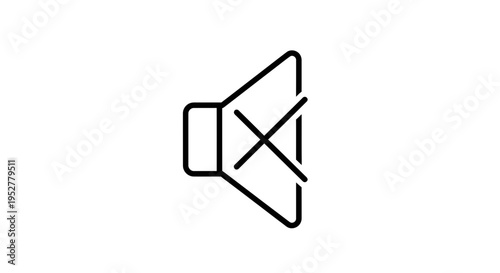 Mute Speaker Icon, Muted Sound Symbol, No Audio Sign, Silent Mode Graphic