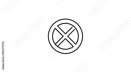 Prohibited Sign, Forbidden Symbol, No Entry, Cross Mark in Circle, Warning Icon