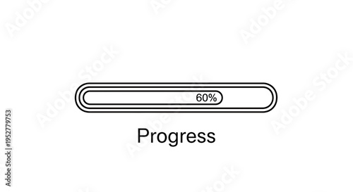 Progress Bar Showing 60% Loading, Indicating Completion and Waiting