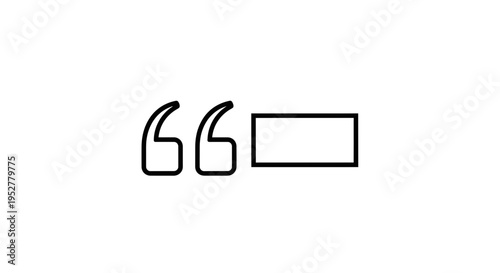Quotation Mark Icon with Blank Space for Text