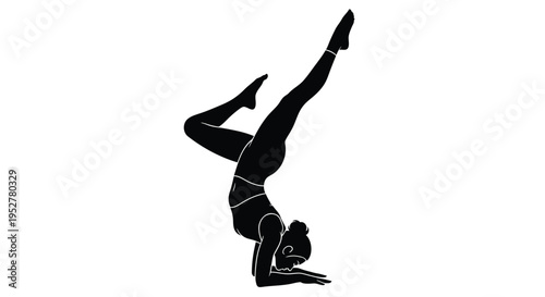 Vector silhouette of a woman in yoga pose