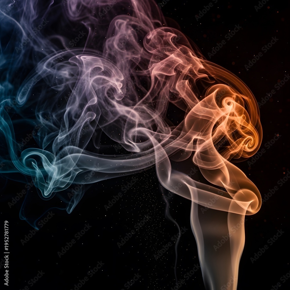 Obraz premium 3d human brain with vibrant smoke effect on black background