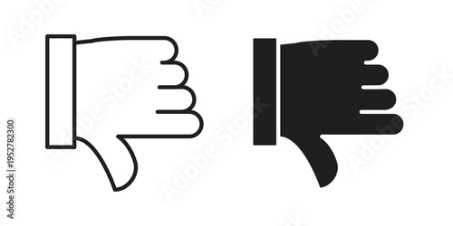Thumb down icon Symbol for App and Web UI Design Vectors