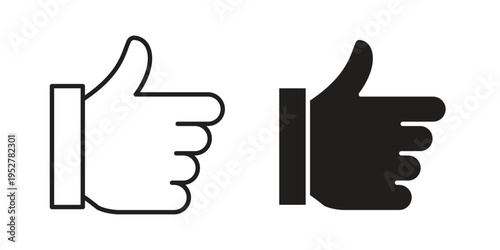 Thumb up icon Symbol for App and Web UI Design Vectors