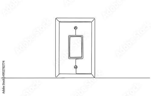 Continuous one line drawing of Hand turn off the light for save electricity.